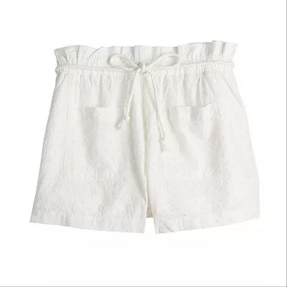 Lauren Conrad White Cotton Eyelet Shorts Belted Waist XL NWT - Picture 4 of 13